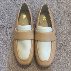 BC Tan and White Loafers
